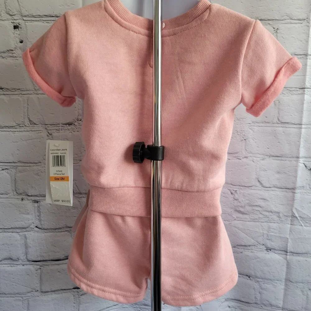 Calvin Klein Baby Girls Fleece Top and Shorts Set